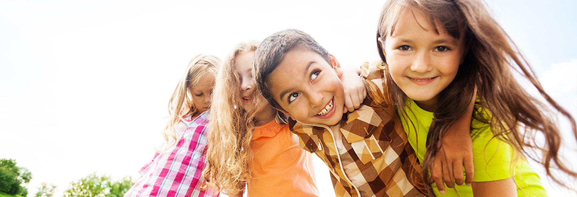 Kids hugging